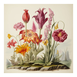 Antique Botanical Garden Study - Natural History Fine Art Print