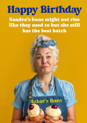 Moonpig Gala Bingo Funny Baker's Buns Birthday Card
