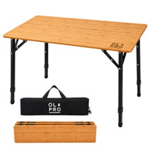 Bamboo Camping Table 4 Folding 80cm x 60cm