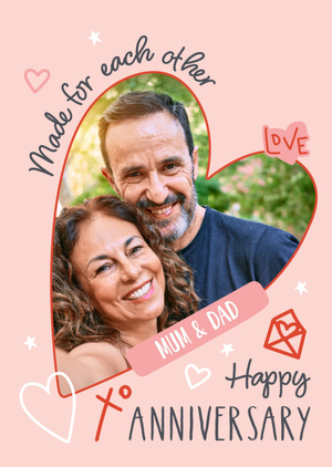 Moonpig Made For Each Other Photo Upload Anniversary Card