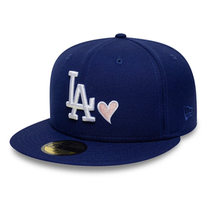 LA Dodgers MLB Heart Dark Blue 59FIFTY Fitted Cap