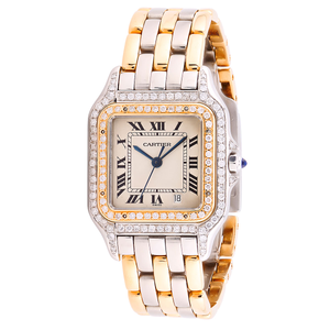 Cartier Women's Diamond Watch 27mm Panthere 18k Yellow Gold & Steel Two Tone