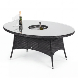 Maze - LA 6 Seat Oval Rattan Dining Table with Ice Bucket - Grey