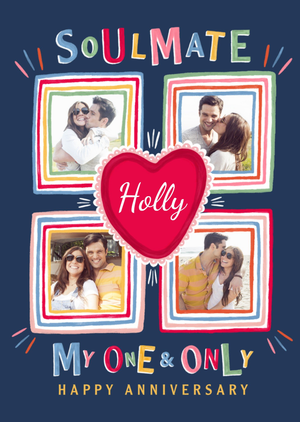 Moonpig Soulmate My One And Only Photo Upload Anniversary Card
