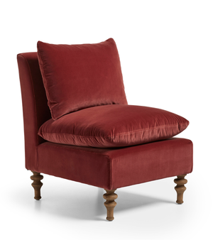 Rosina Velvet Slipper Chair - Blood Orange