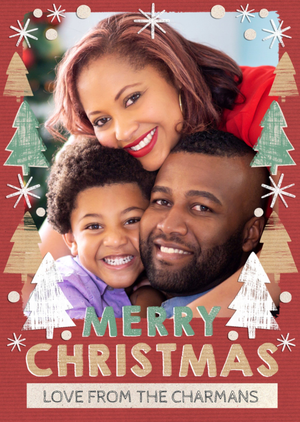Moonpig Festive Fir Photo Upload Christmas Card