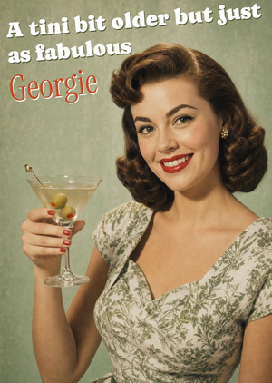 Moonpig A Tini Bit Older Retro Woman Face Swap Photo Upload Birthday Card