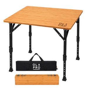 Bamboo Camping Table 4 Folding 90cm x 90cm