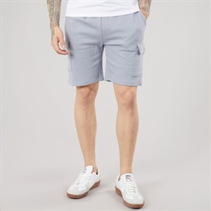 Crosshatch Mens Bardon Cargo Shorts Steel Blue