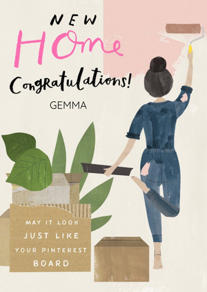 Moonpig Editable Illustrative Congratulations New Home Card