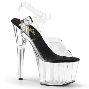 Tacones Pleaser Adore-708 Transparente Negro | 24/48h | Vive Pole