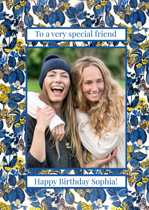 The V&a V&a Fashion And Textiles Collection Traditional Floral Special Friend Photo Upload Card