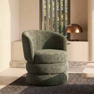 Green Chenille Fabric Tilly Accent Swivel Chair