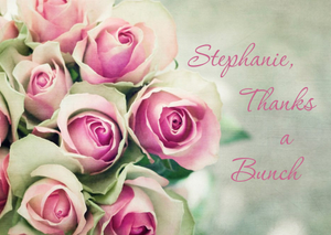 Moonpig Bouquet Of Pink Roses Personalised Thanks A Bunch Card