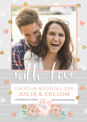 Moonpig Modern With Love On Your Wedding Day Photo Upload Card