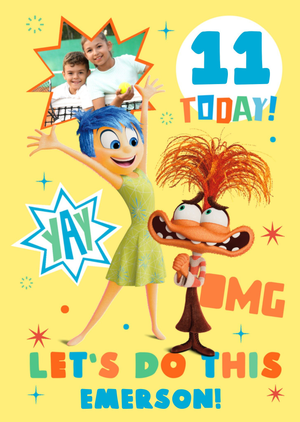 Disney Inside Out Let's Do This Photo Upload Birthday Card