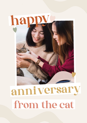 Moonpig Happy Anniversary From The Cat Photo Upload Card