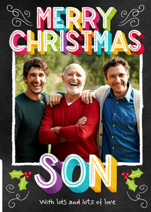 Moonpig Merry Christmas Son Photo Upload Card