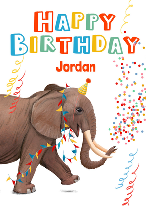 Moonpig Illustrated Elephant Birthday Card