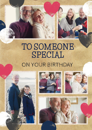 Moonpig Stamped Hearts To Someone Special Photo Birthday Card