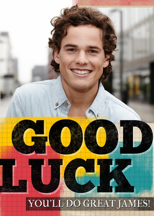 Moonpig Photo Upload Modern Good Luck Card