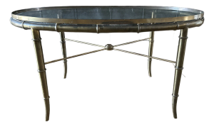 Mastercraft Hollywood Regency Faux Bamboo Brass Cocktail Table