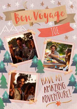 Moonpig Bon Voyage Have An Amazing Adventure Photo Upload Typographic Design Card