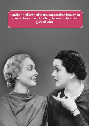 Moonpig Retro Ladies Talking Yoga Card
