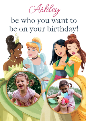 Disney Princesses Disney Princess Photo Upload Birthday Card