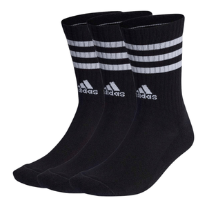 Herren 3 Stripes Cushioned Sportswear x 3 Mid-Top Socken (Schwarz)
