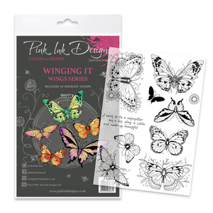 Pink Ink Designs - Winging It, A5 Clear Stamp Set