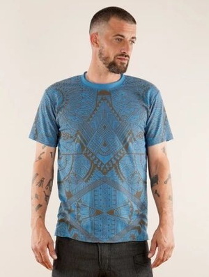 'T-shirt manches courtes "Amun Africa", Bleu'