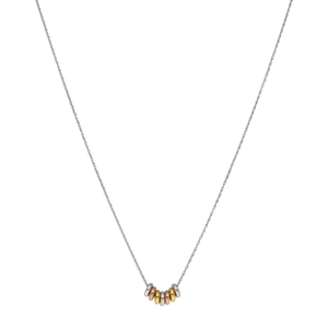 New Sterling Silver 7 Lucky Rings Necklace