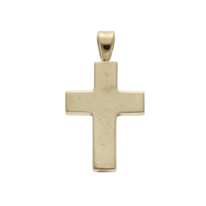 Pre-Owned 9ct Yellow Gold Solid Polished Cross Pendant