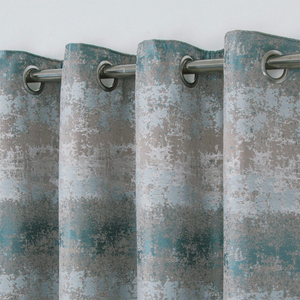 Heritage Teal Ready Made Eyelet Curtains 9090