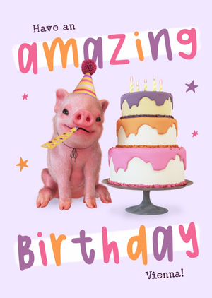 Moonpig Exclusive Moonpig Amazing 3 Tiered Birthday Cake Card