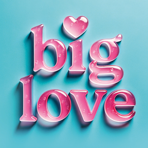 Pigment Big Love Glossy 3D Typographic Card