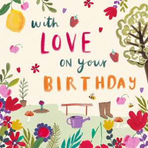 Moonpig Illustrated Flower Garden Birthday Card