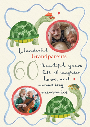 Moonpig Wonderful Grandparents 60 Years Photo Upload Anniversary Card