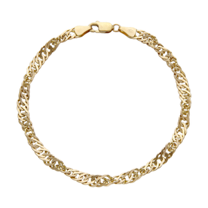 Pre-Owned 9ct Yellow Gold 7.5 Inch Twisted Curb Link Bracelet