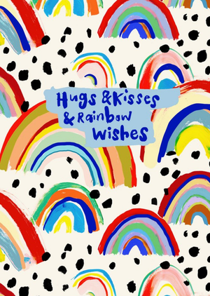Moonpig Eleanor Bowmer Hugs And Kisses And Rainbow Wishes Artistic Illustrated Card
