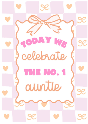 Moonpig Today We Celebrate The Number One Auntie Checkerboard Pattern Card