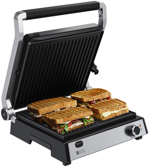 Contactgrill Deluxe - 5 hoogtestanden - Zwart/RVS