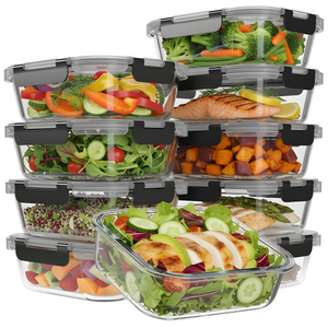Meal Prep Bakjes Glas - PFAS BPA vrij - 10 Stuks
