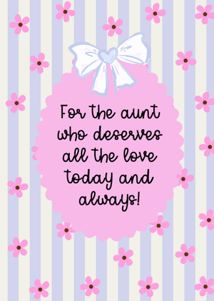 Moonpig For The Aunt Who Deserves All The Love Cute Flowers And Stripes Card