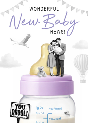 Emma Proctor Wonderful Baby News Photographic Couple With Baby Bottle Card