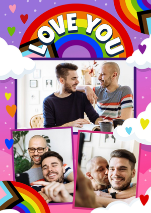 Moonpig Love You Rainbow Photo Upload Card