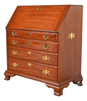 Henkel Harris Georgian Solid Cherry Wood Slant Front Secretary Desk