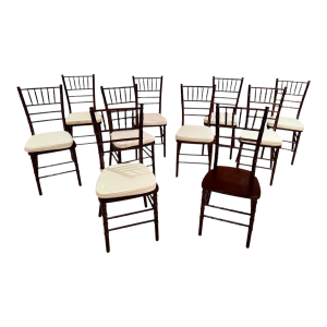 Chic Set of 10 Faux Bamboo Chiavari Style Chairs