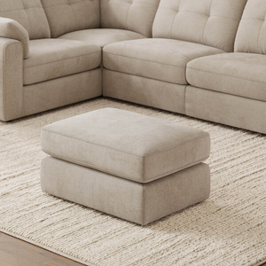 Marley Small Fender Footstool in  Lila Natural Fabric